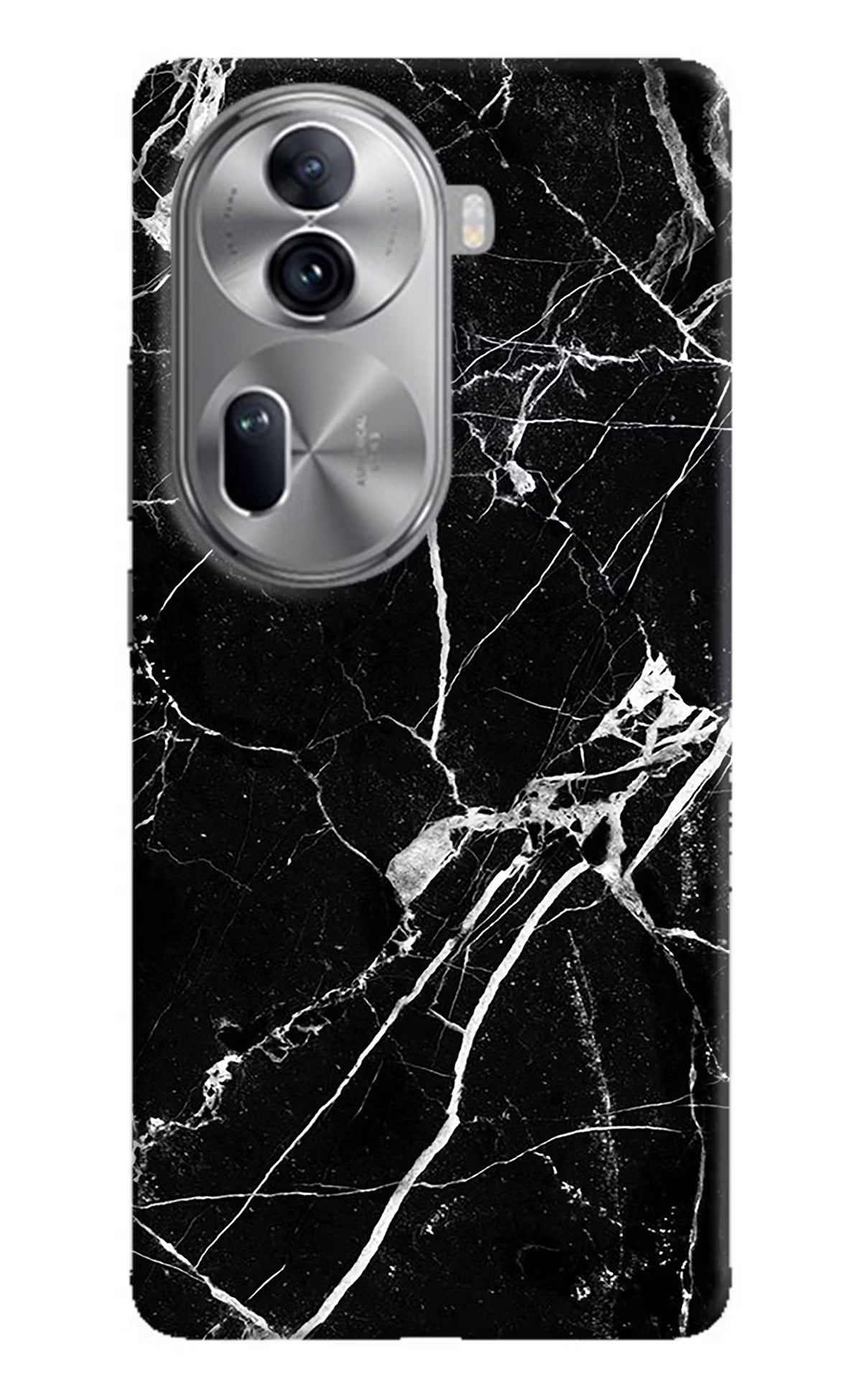 Black Marble Pattern Oppo Reno11 Pro 5G Hard Case Back Cover by Casekaro