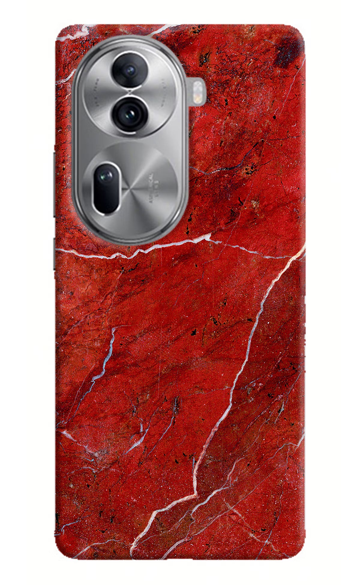 Red Marble Design Oppo Reno11 Pro 5G Hard Case Back Cover by Casekaro