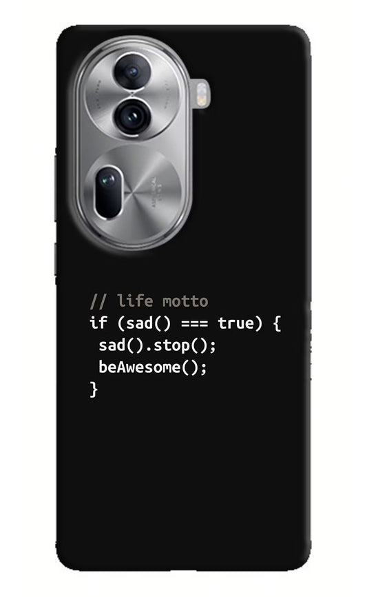 Life Motto Code Oppo Reno11 Pro 5G Hard Case Back Cover by Casekaro