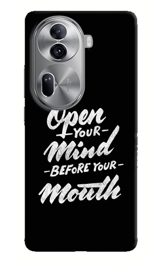 Open Your Mind Before Your Mouth Oppo Reno11 Pro 5G Back Cover