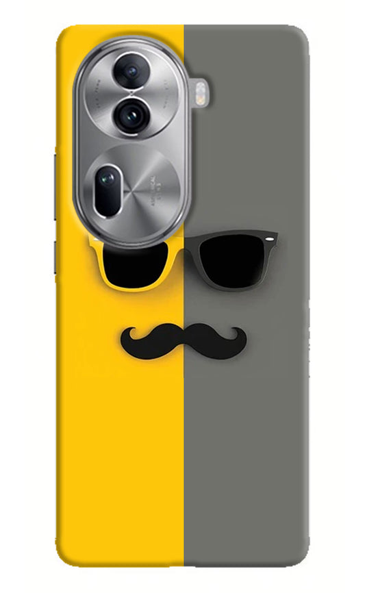 Sunglasses with Mustache Oppo Reno11 Pro 5G Hard Case Back Cover by Casekaro
