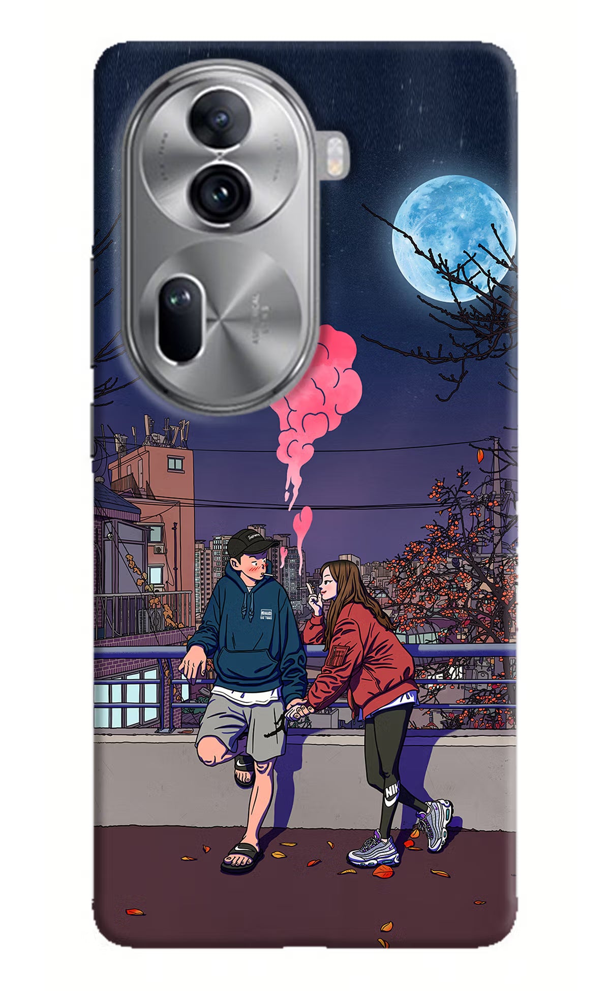 Chilling Couple Oppo Reno11 Pro 5G Hard Case Back Cover by Casekaro