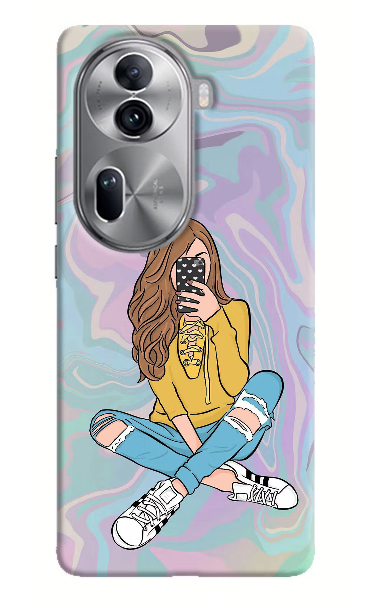 Selfie Girl Oppo Reno11 Pro 5G Hard Case Back Cover by Casekaro