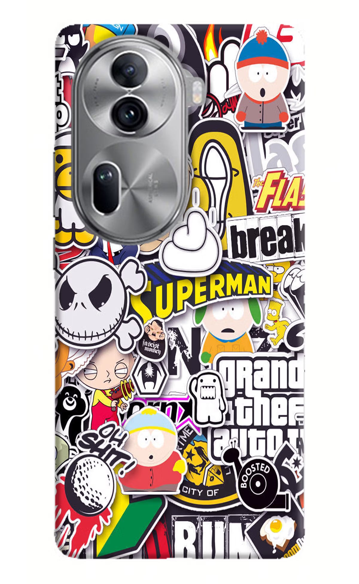 Sticker Bomb Oppo Reno11 Pro 5G Hard Case Back Cover by Casekaro