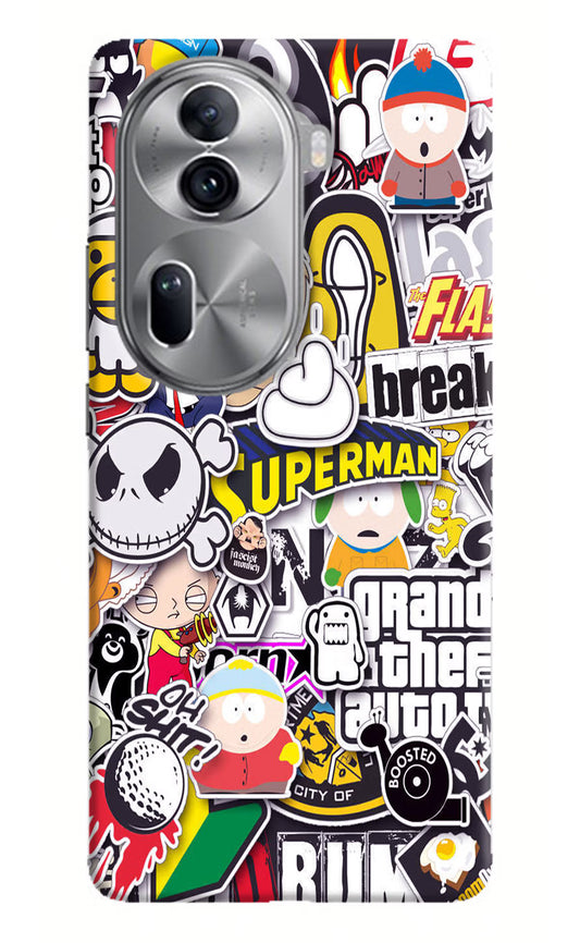 Sticker Bomb Oppo Reno11 Pro 5G Hard Case Back Cover by Casekaro