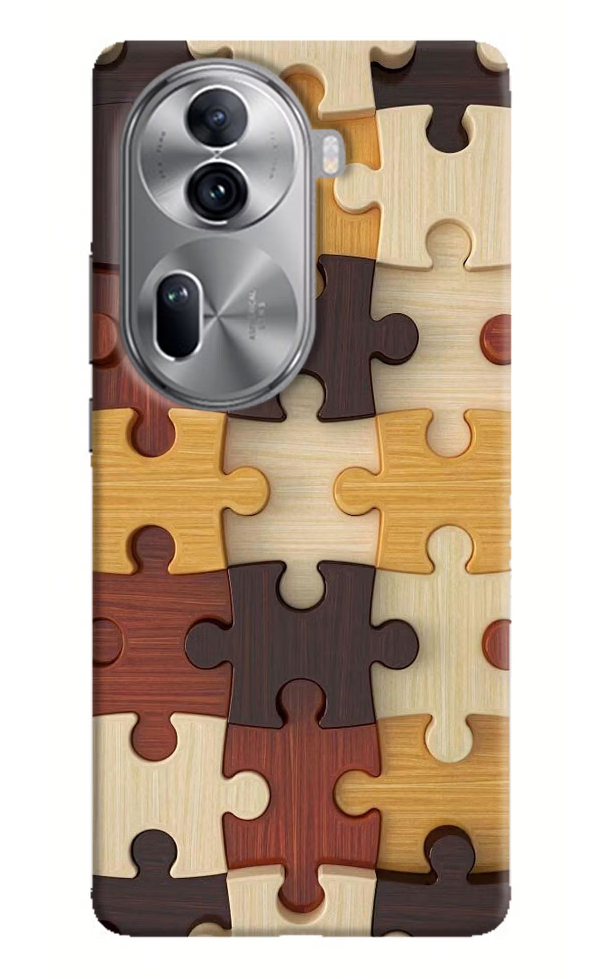 Wooden Puzzle Oppo Reno11 Pro 5G Hard Case Back Cover by Casekaro