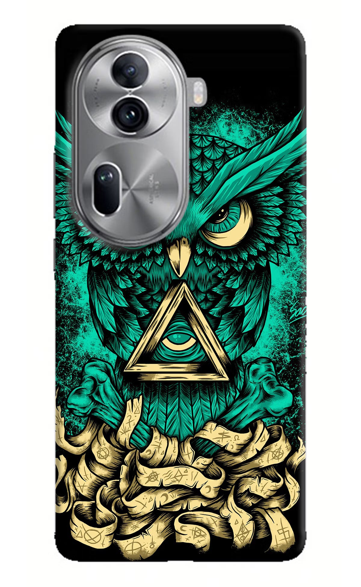 Green Owl Oppo Reno11 Pro 5G Hard Case Back Cover by Casekaro