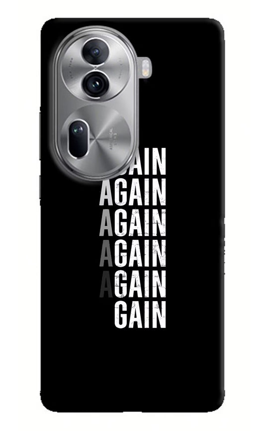 Again Again Gain Oppo Reno11 Pro 5G Hard Case Back Cover by Casekaro