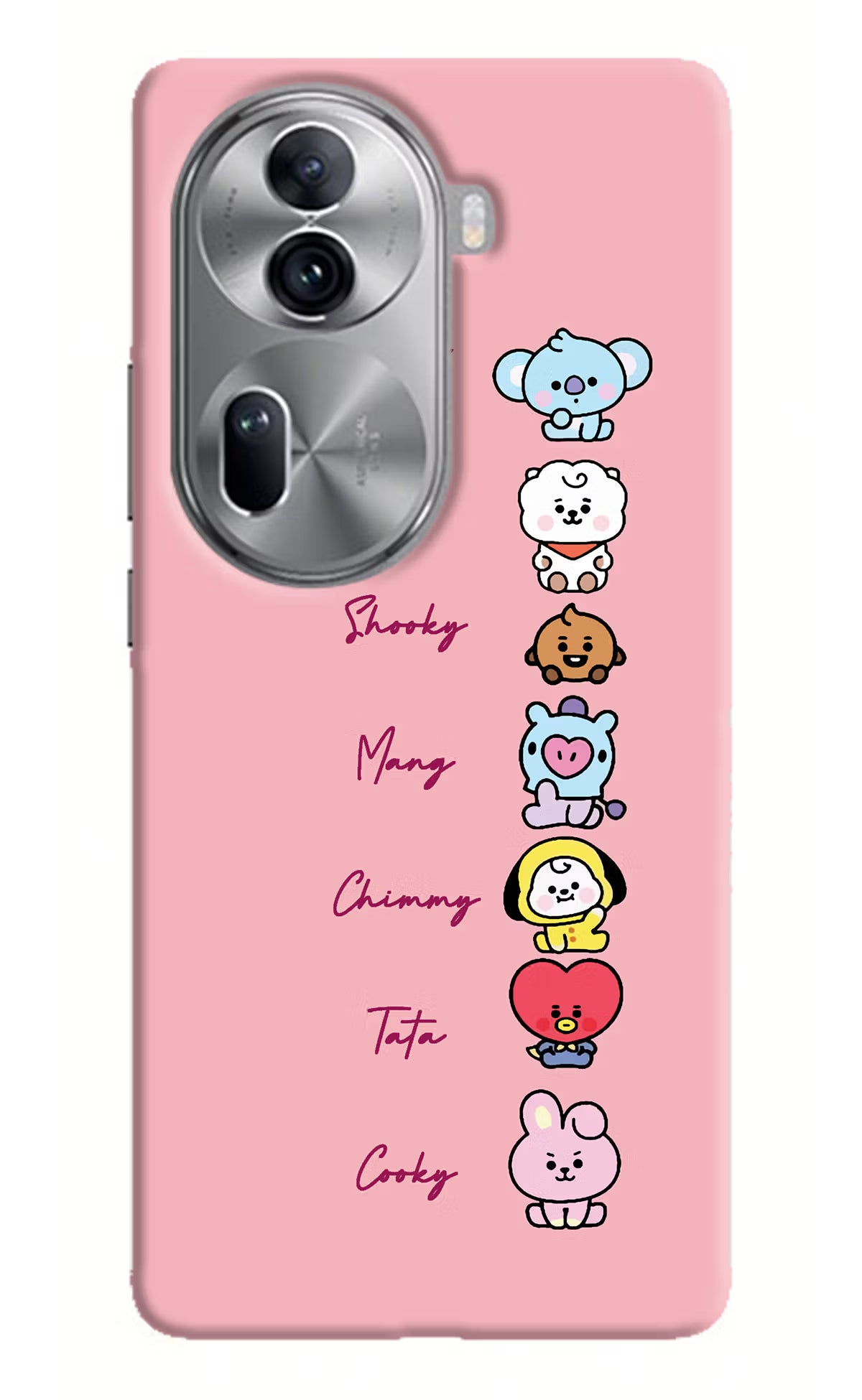 BTS names Oppo Reno11 Pro 5G Hard Case Back Cover by Casekaro