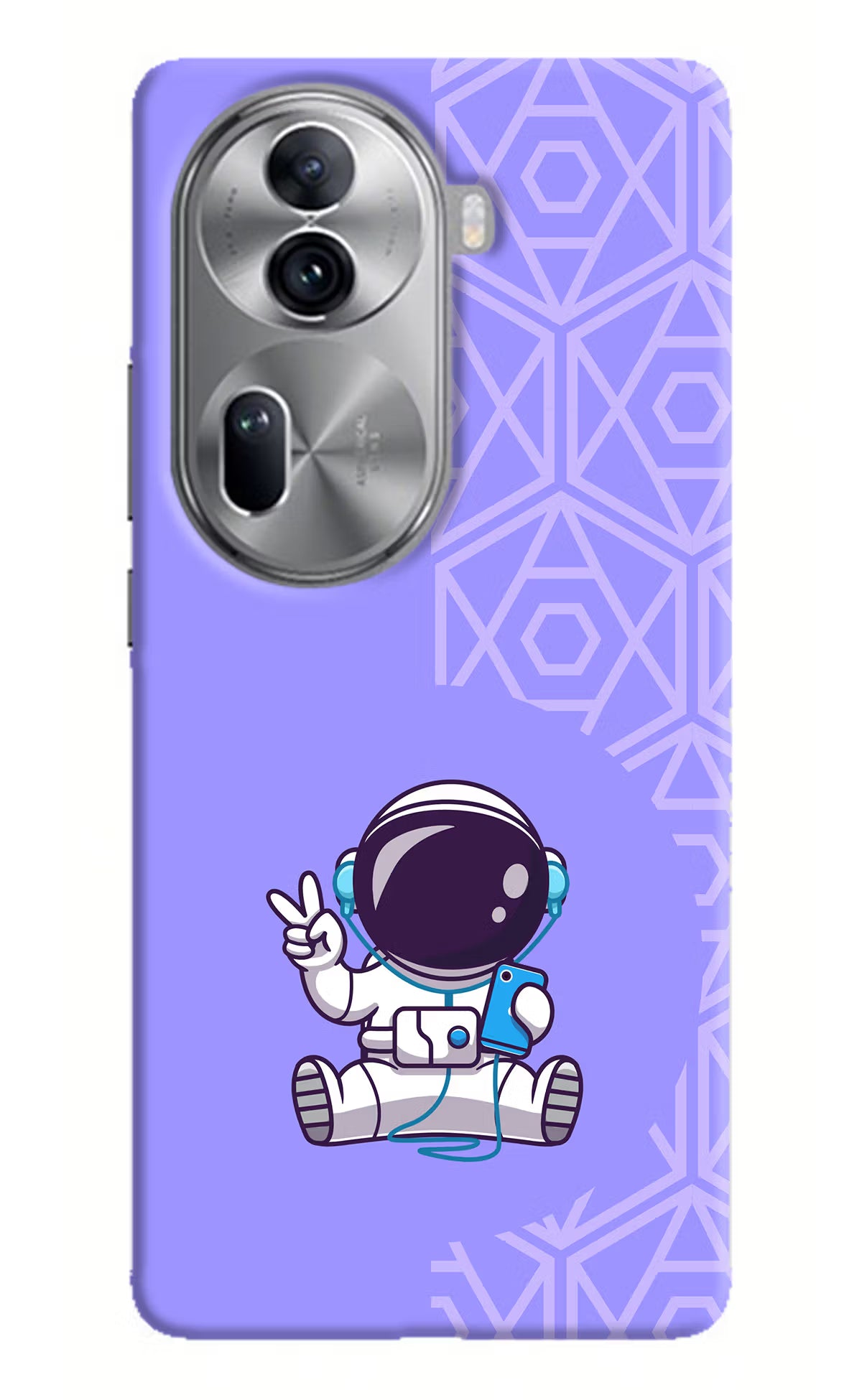 Cute Astronaut Chilling Oppo Reno11 Pro 5G Hard Case Back Cover by Casekaro