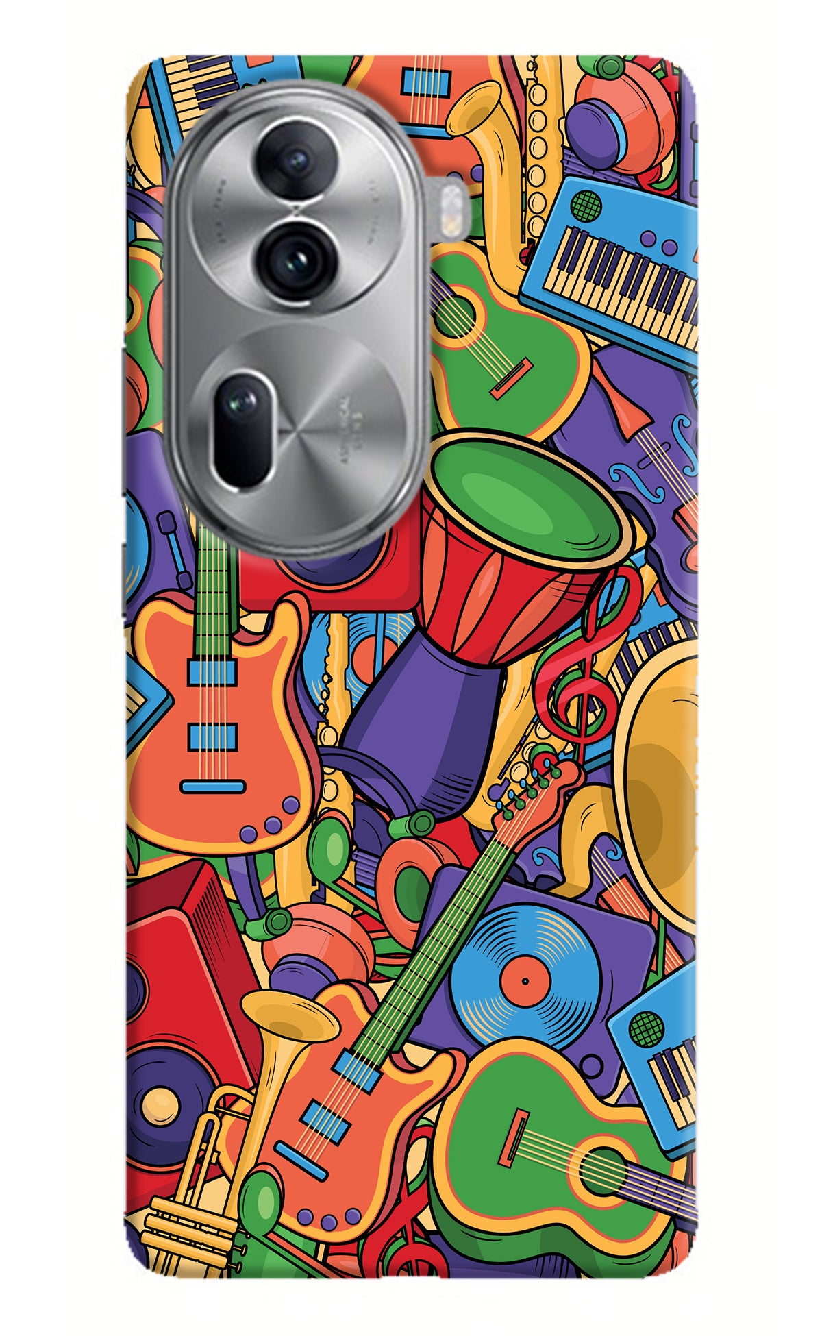 Music Instrument Doodle Oppo Reno11 Pro 5G Back Cover