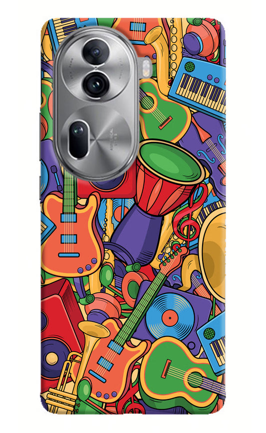 Music Instrument Doodle Oppo Reno11 Pro 5G Hard Case Back Cover by Casekaro