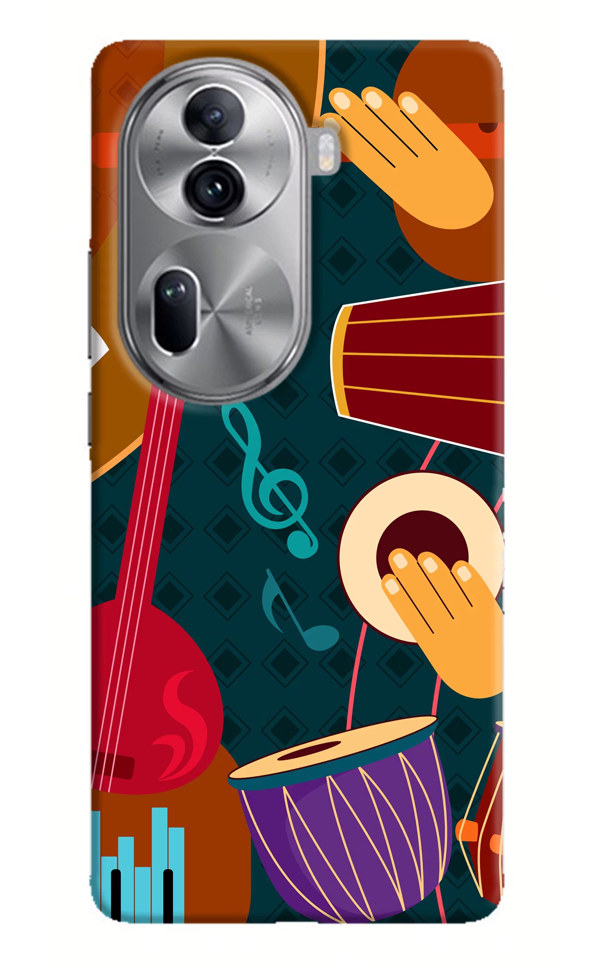 Music Instrument Oppo Reno11 Pro 5G Hard Case Back Cover by Casekaro