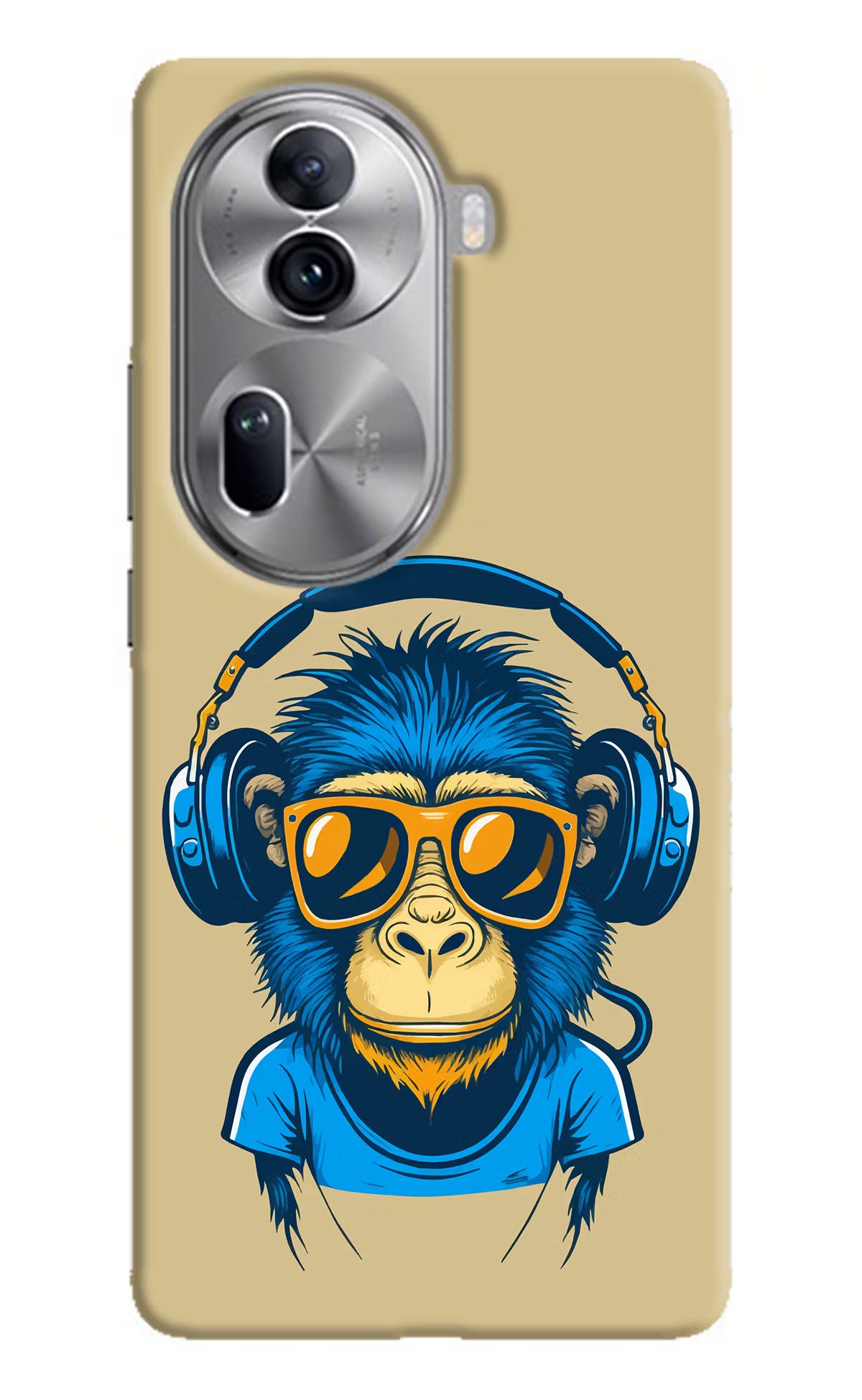 Monkey Headphone Oppo Reno11 Pro 5G Hard Case Back Cover by Casekaro