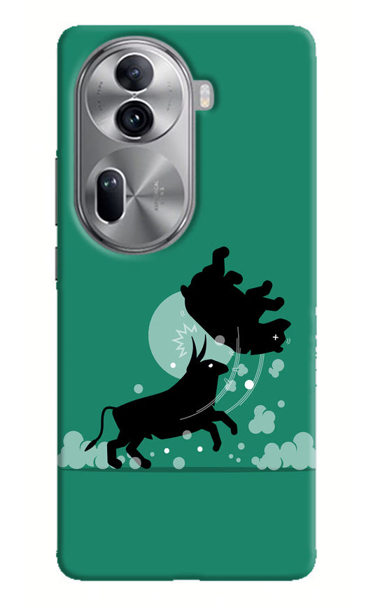 Bull Conqueror Oppo Reno11 Pro 5G Hard Case Back Cover by Casekaro