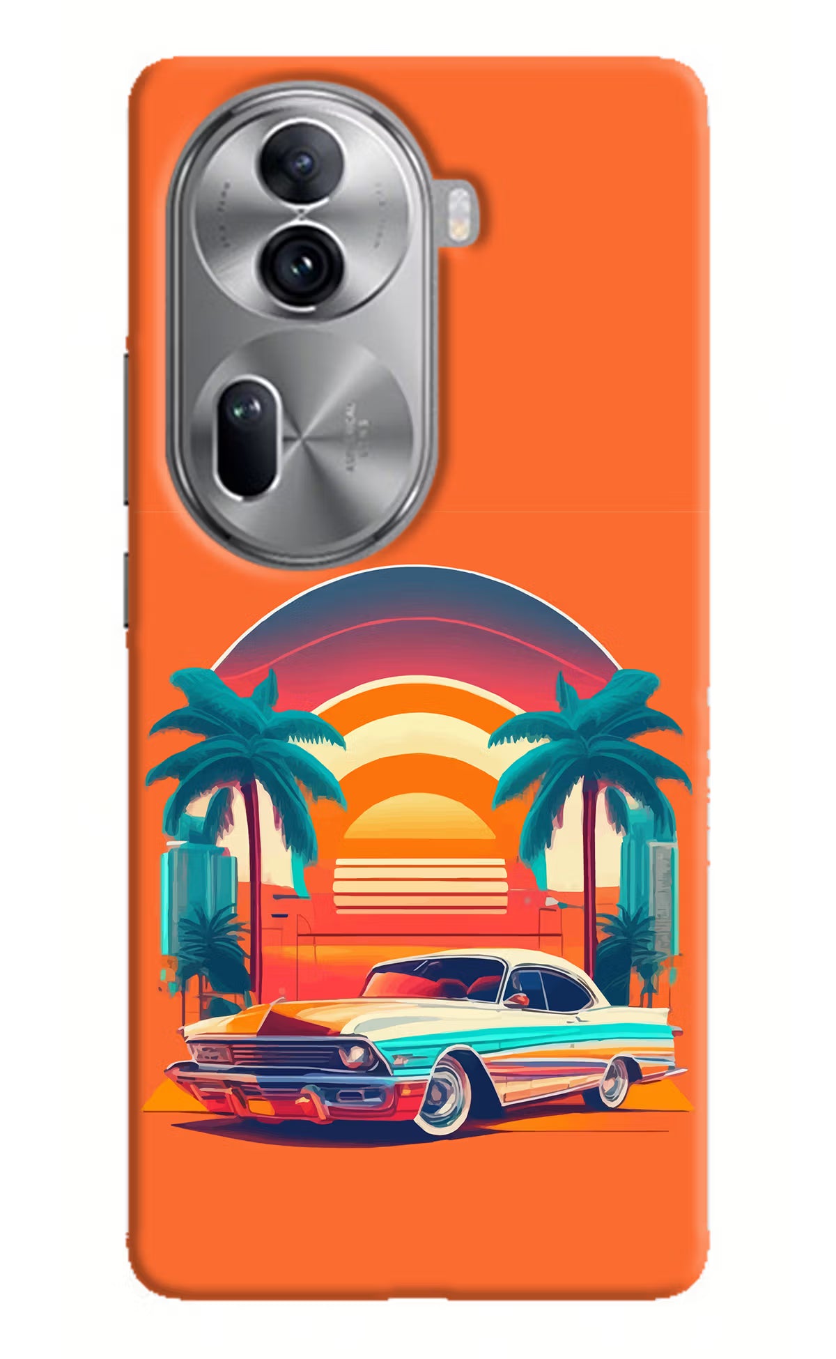 Palm Drive 80s Oppo Reno11 Pro 5G Hard Case Back Cover by Casekaro