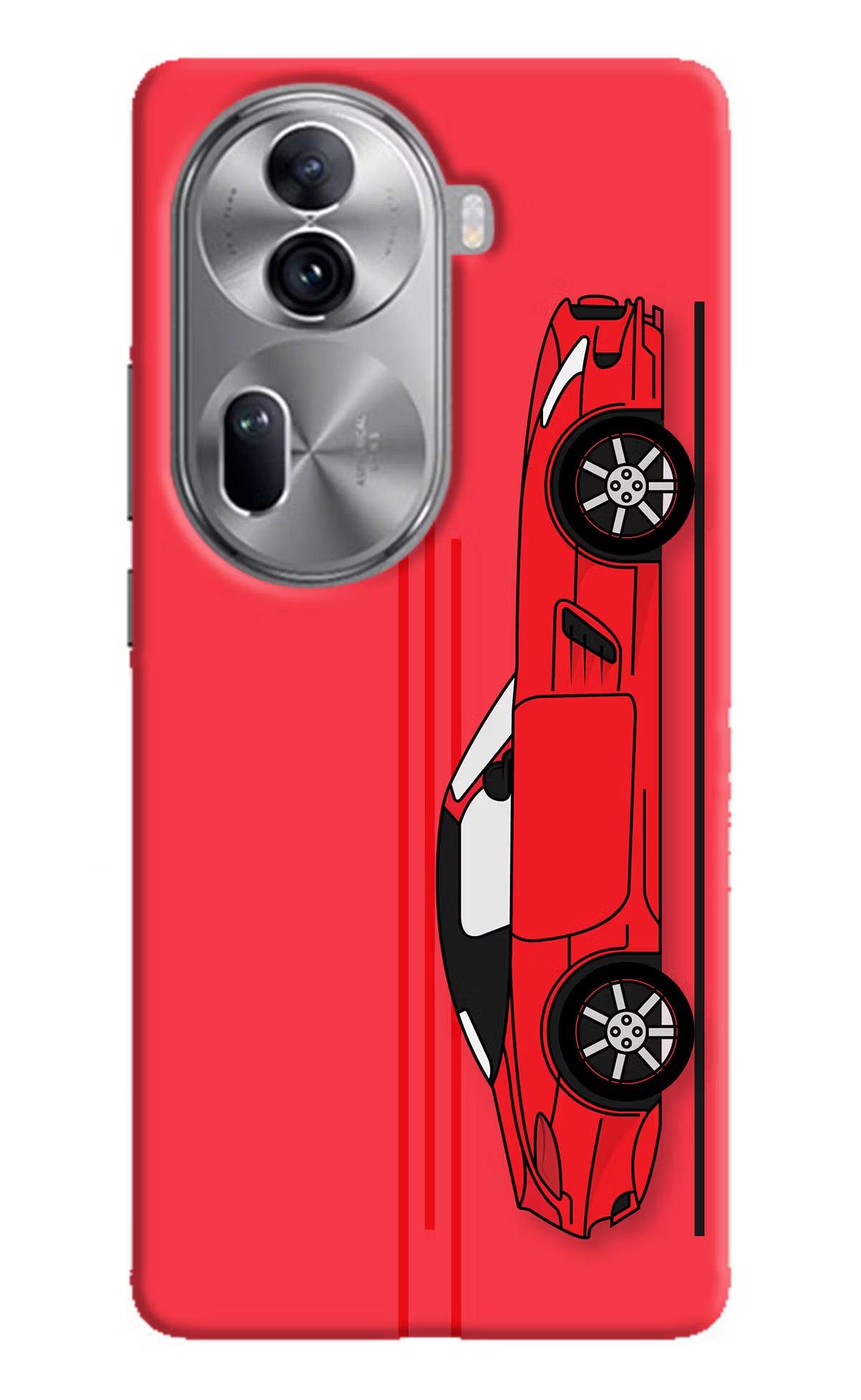 Red Velocity Oppo Reno11 Pro 5G Hard Case Back Cover by Casekaro