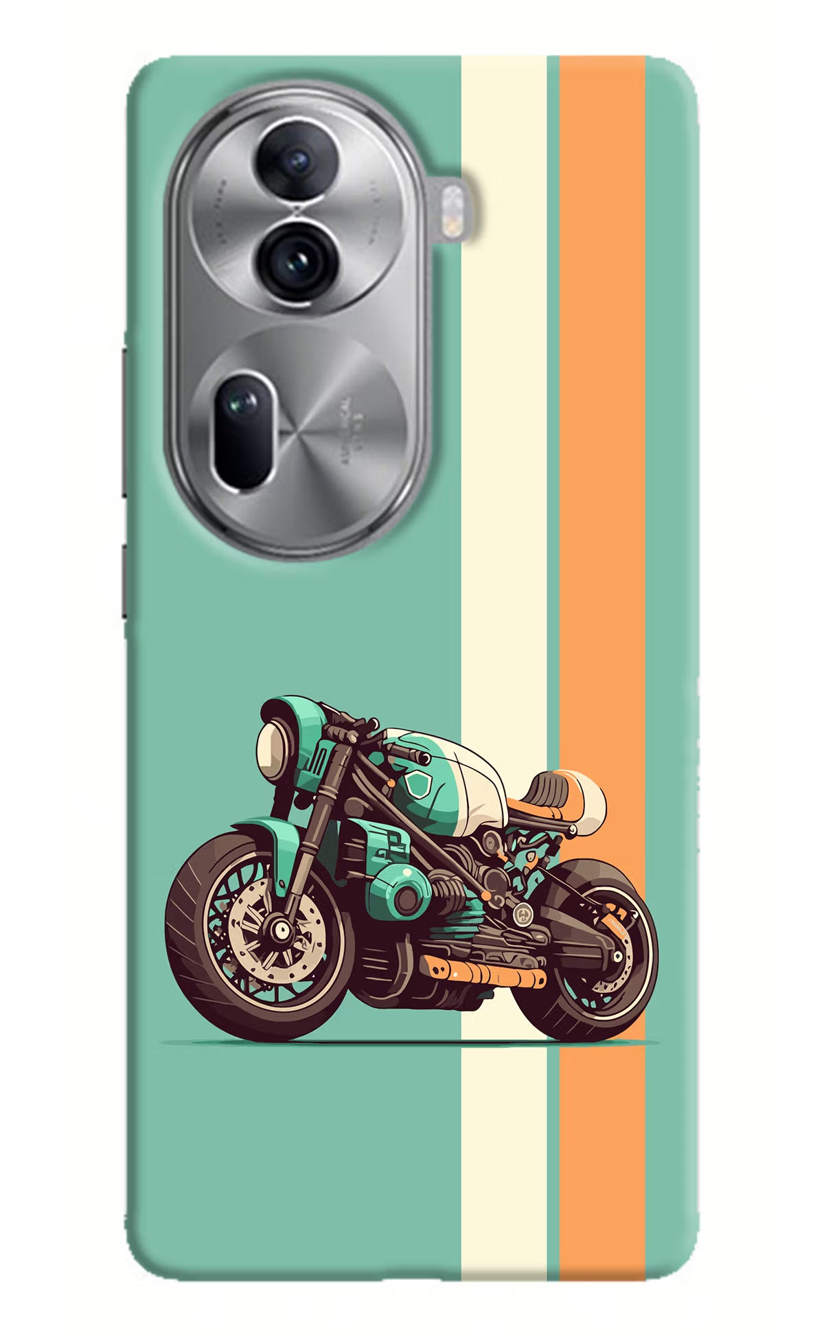 Striped Moto Drift Oppo Reno11 Pro 5G Hard Case Back Cover by Casekaro