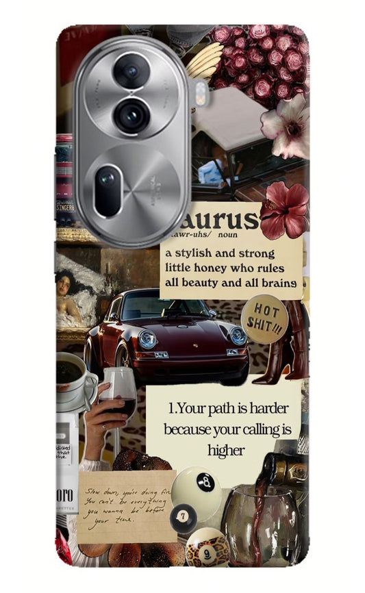 Taurus Zodiac Oppo Reno11 Pro 5G Hard Case Back Cover by Casekaro