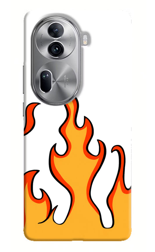 Fired Up – White Oppo Reno11 Pro 5G Hard Case Back Cover by Casekaro