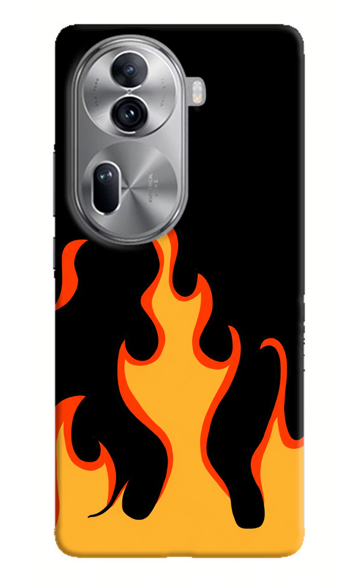 Fired Up – Black Oppo Reno11 Pro 5G Hard Case Back Cover by Casekaro