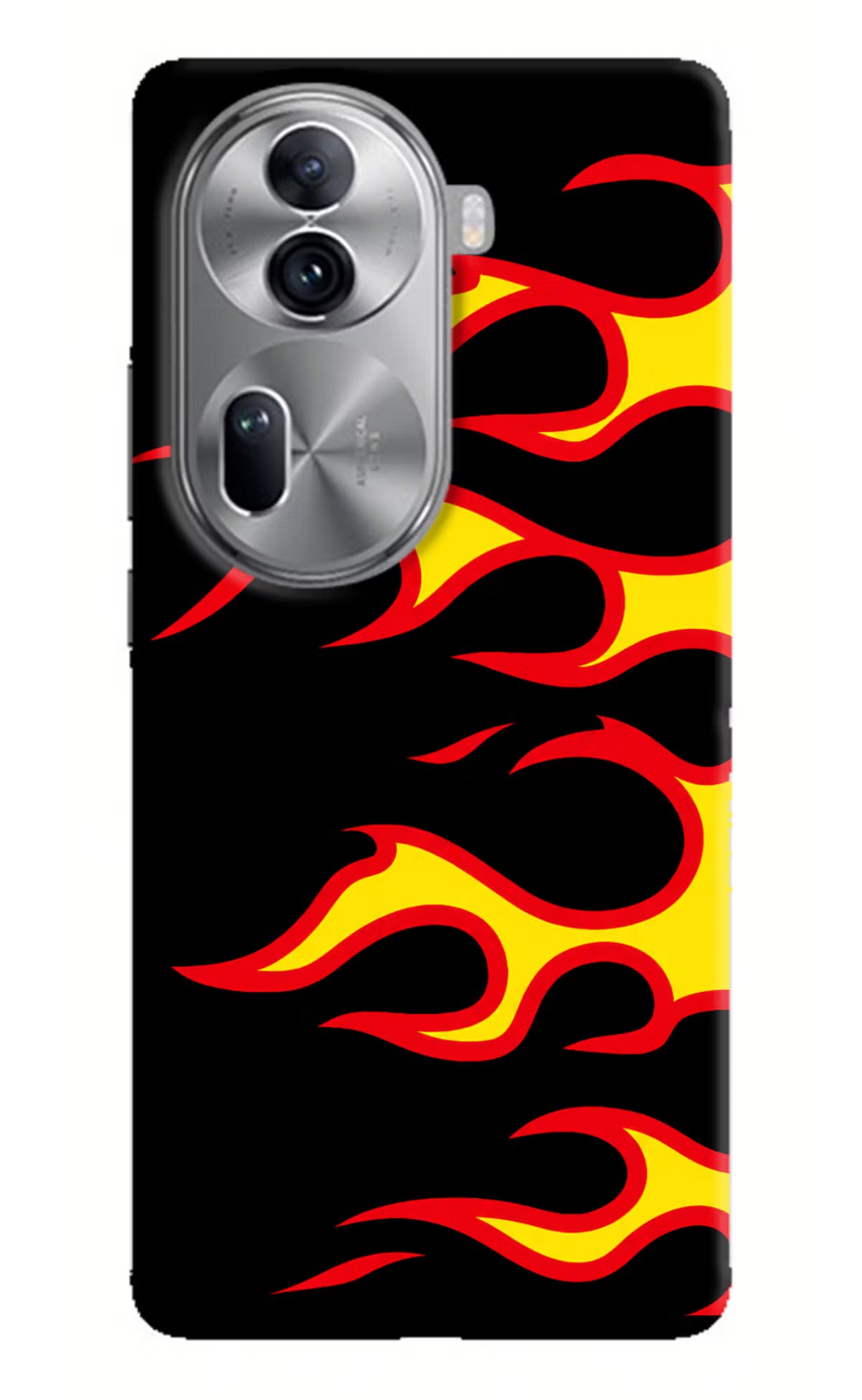 Side Sweep Flames Oppo Reno11 Pro 5G Hard Case Back Cover by Casekaro