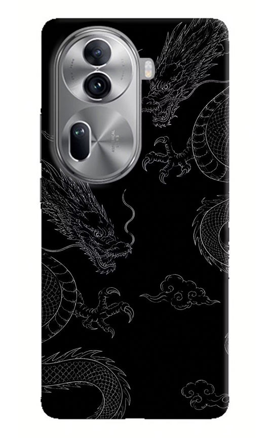 Twin Dragons Oppo Reno11 Pro 5G Hard Case Back Cover by Casekaro