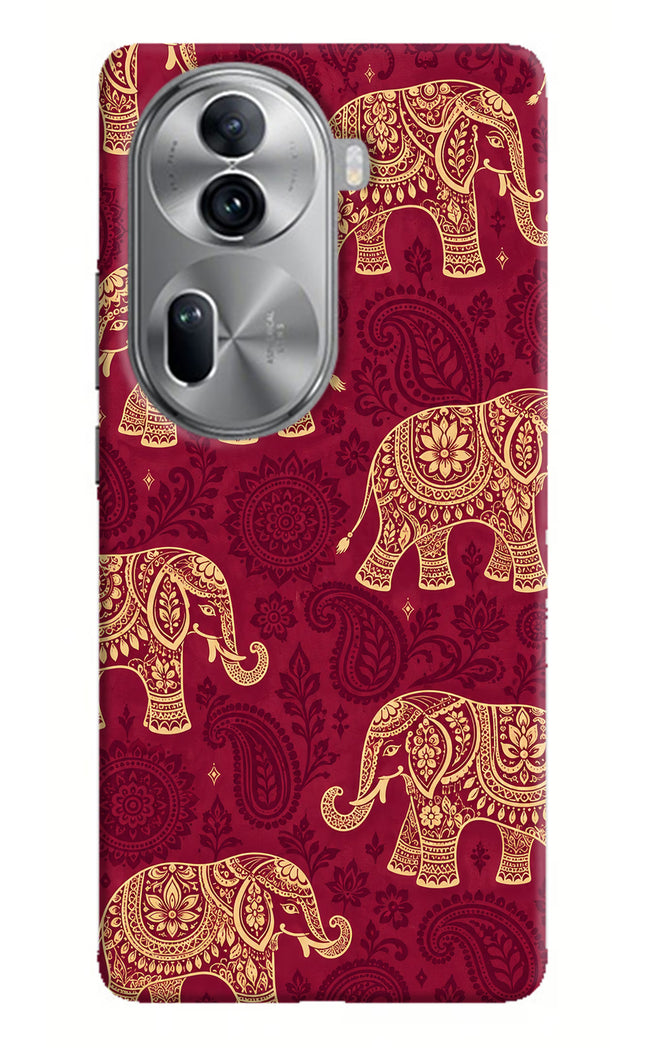 Maroon Elephant Oppo Reno11 Pro 5G Hard Case Back Cover by Casekaro