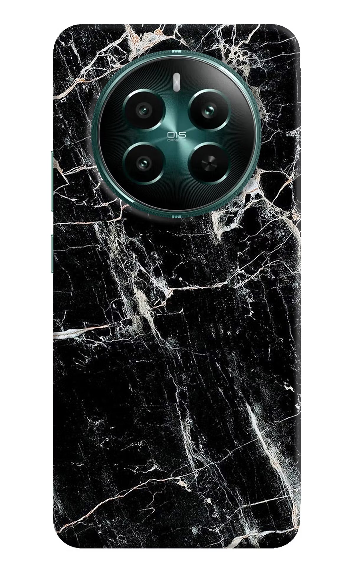 Black Marble Texture Realme 12+ 5G Hard Case Back Cover by Casekaro