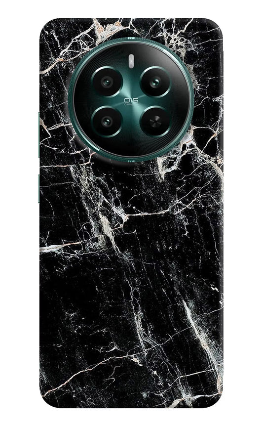 Black Marble Texture Realme 12+ 5G Hard Case Back Cover by Casekaro