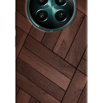 Wooden Texture Design Realme 12+ 5G Hard Case Back Cover by Casekaro