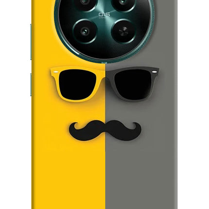 Sunglasses with Mustache Realme 12+ 5G Hard Case Back Cover by Casekaro