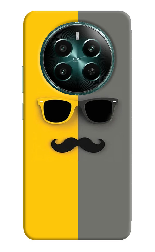 Sunglasses with Mustache Realme 12+ 5G Hard Case Back Cover by Casekaro