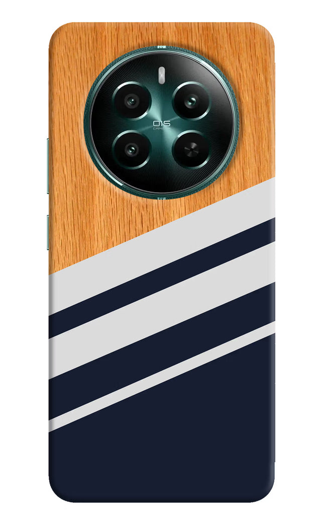 Blue and white wooden Realme 12+ 5G Hard Case Back Cover by Casekaro