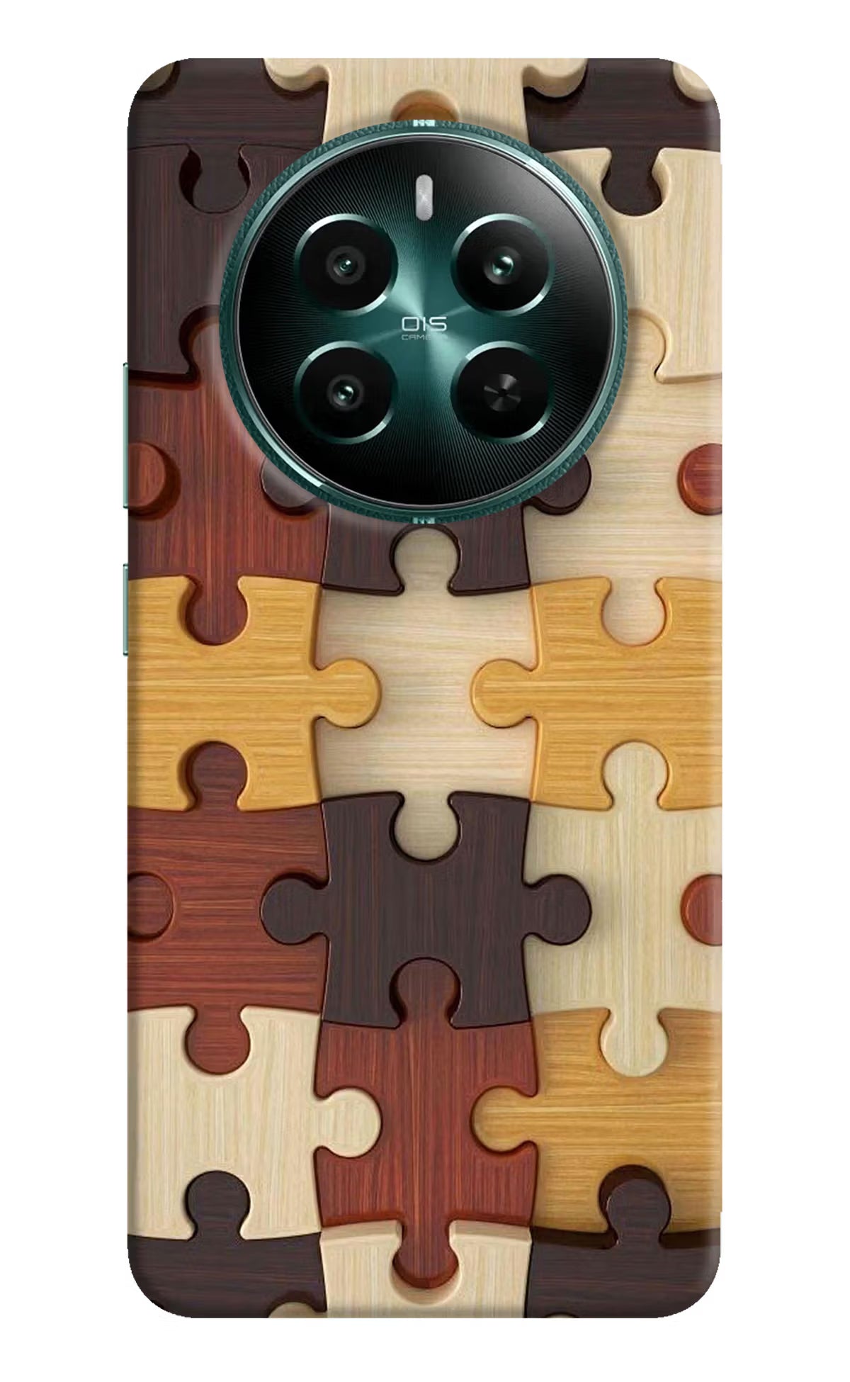 Wooden Puzzle Realme 12+ 5G Hard Case Back Cover by Casekaro