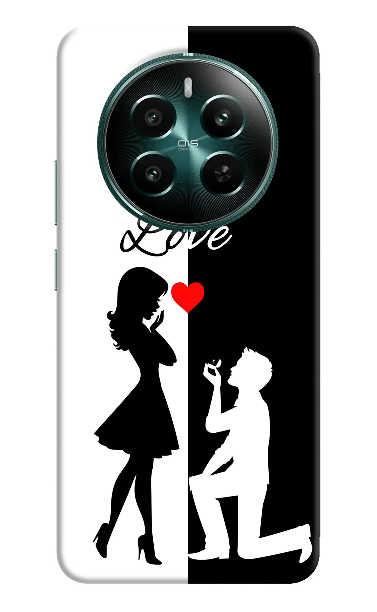 Love Propose Black And White Realme 12+ 5G Back Cover