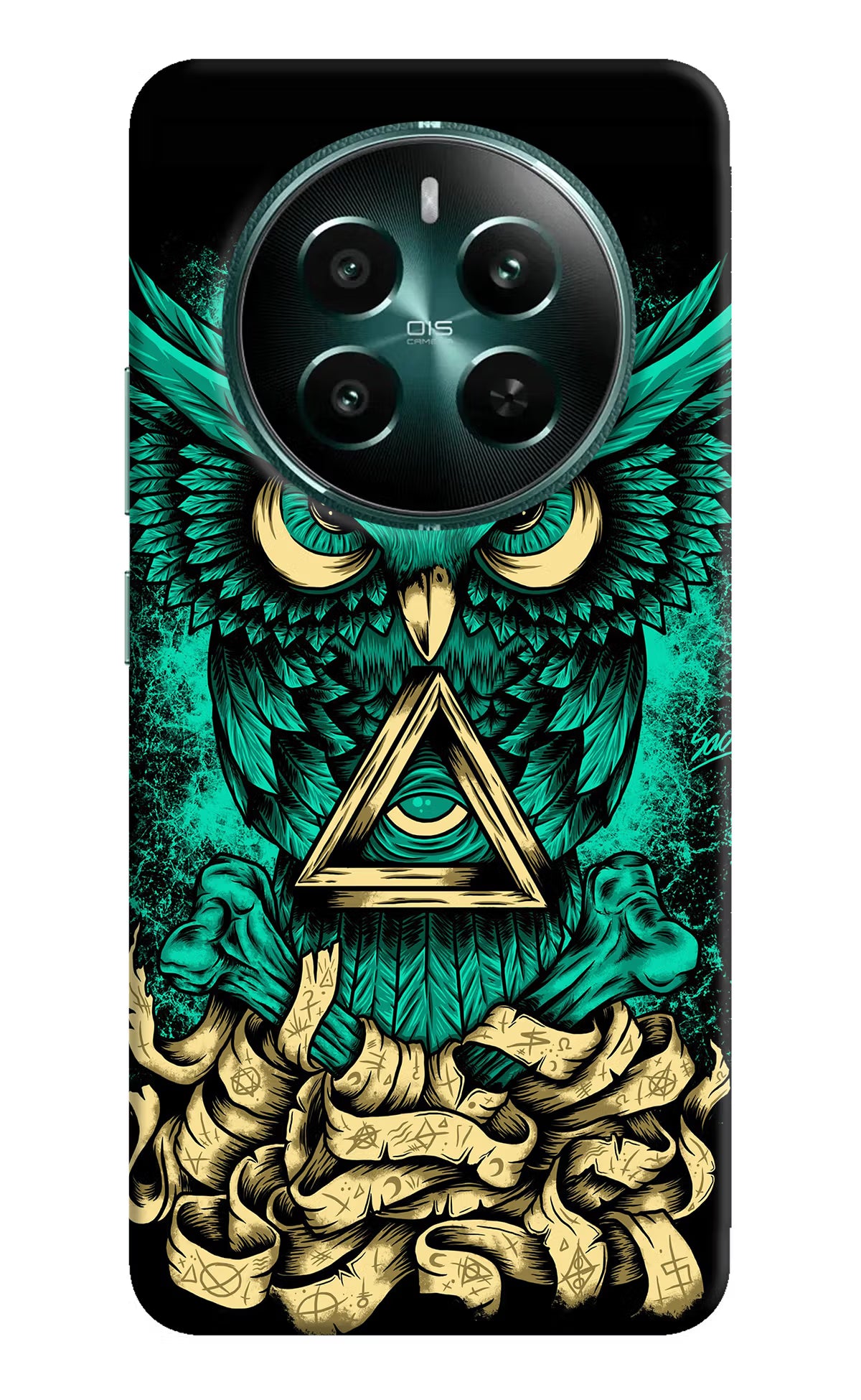 Green Owl Realme 12+ 5G Hard Case Back Cover by Casekaro