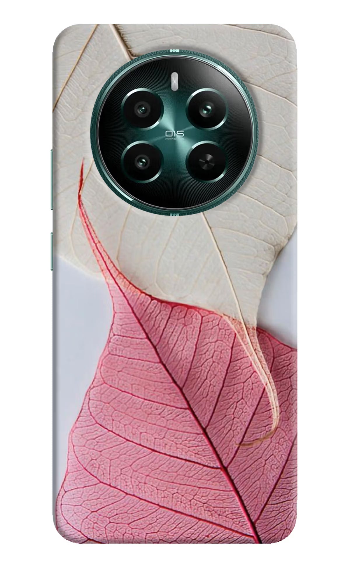 White Pink Leaf Realme 12+ 5G Hard Case Back Cover by Casekaro