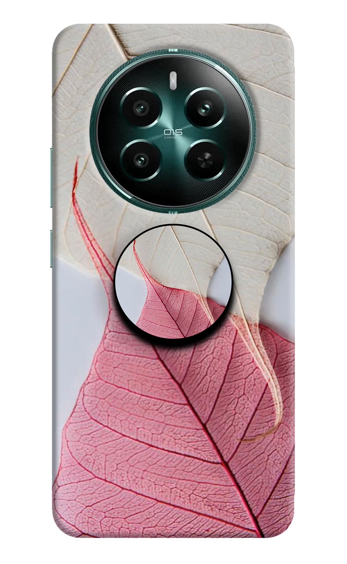 White Pink Leaf Realme 12+ 5G Pop Case by Casekaro