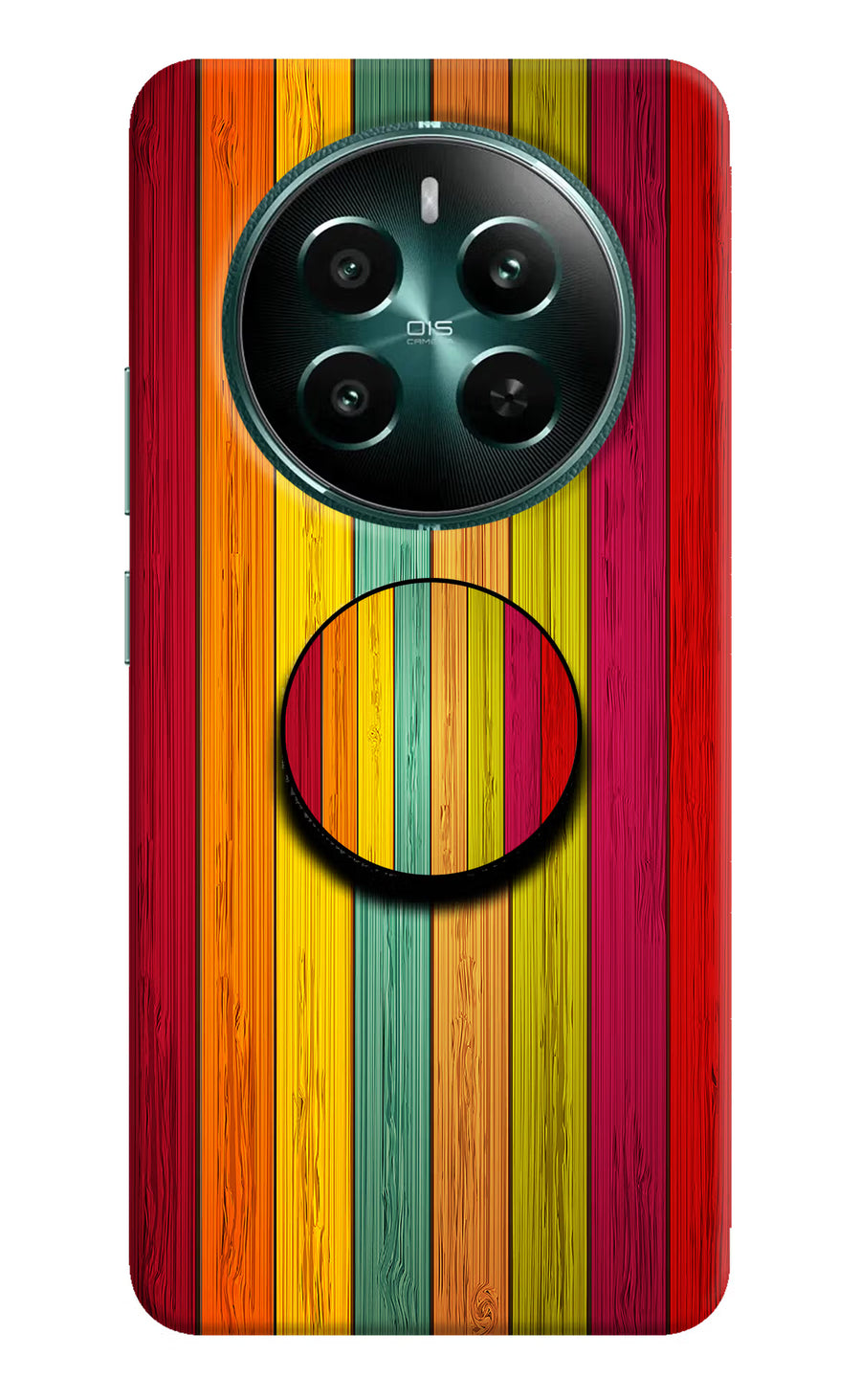 Multicolor Wooden Realme 12+ 5G Pop Case, Hard case