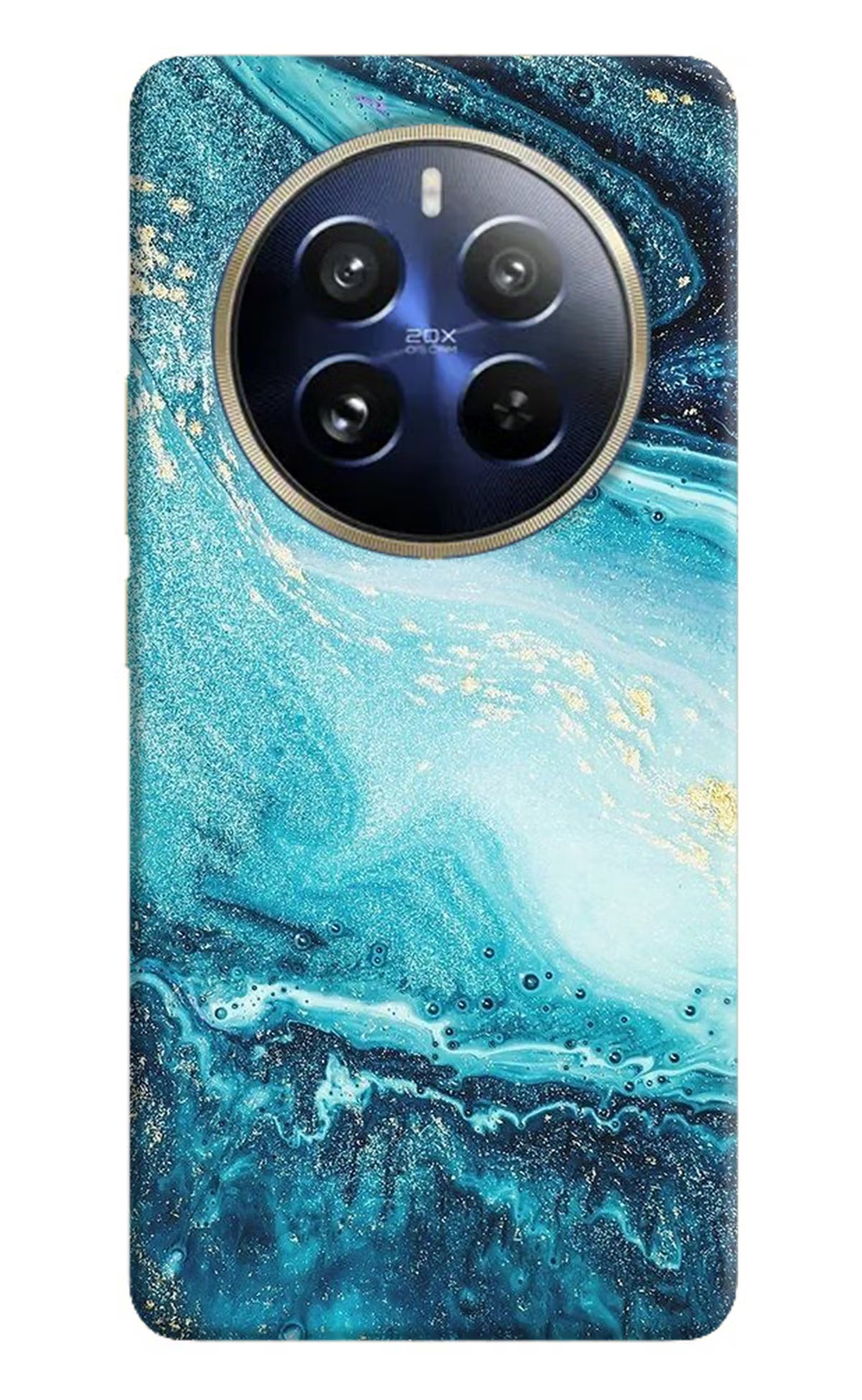Blue Glitter Marble Realme P1 Pro 5G Hard Case Back Cover by Casekaro