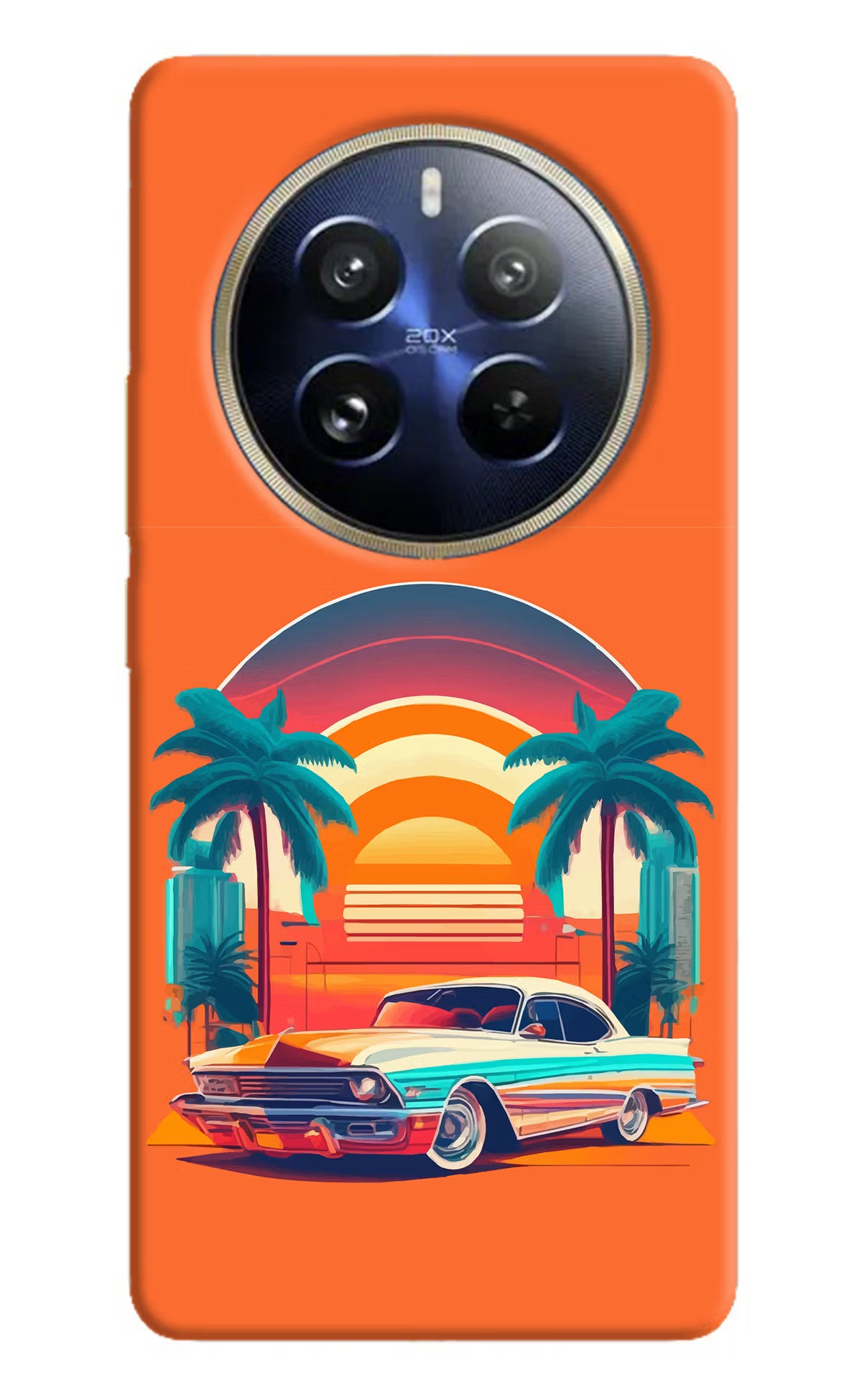 Palm Drive 80s Realme P1 Pro 5G Hard Case Back Cover by Casekaro