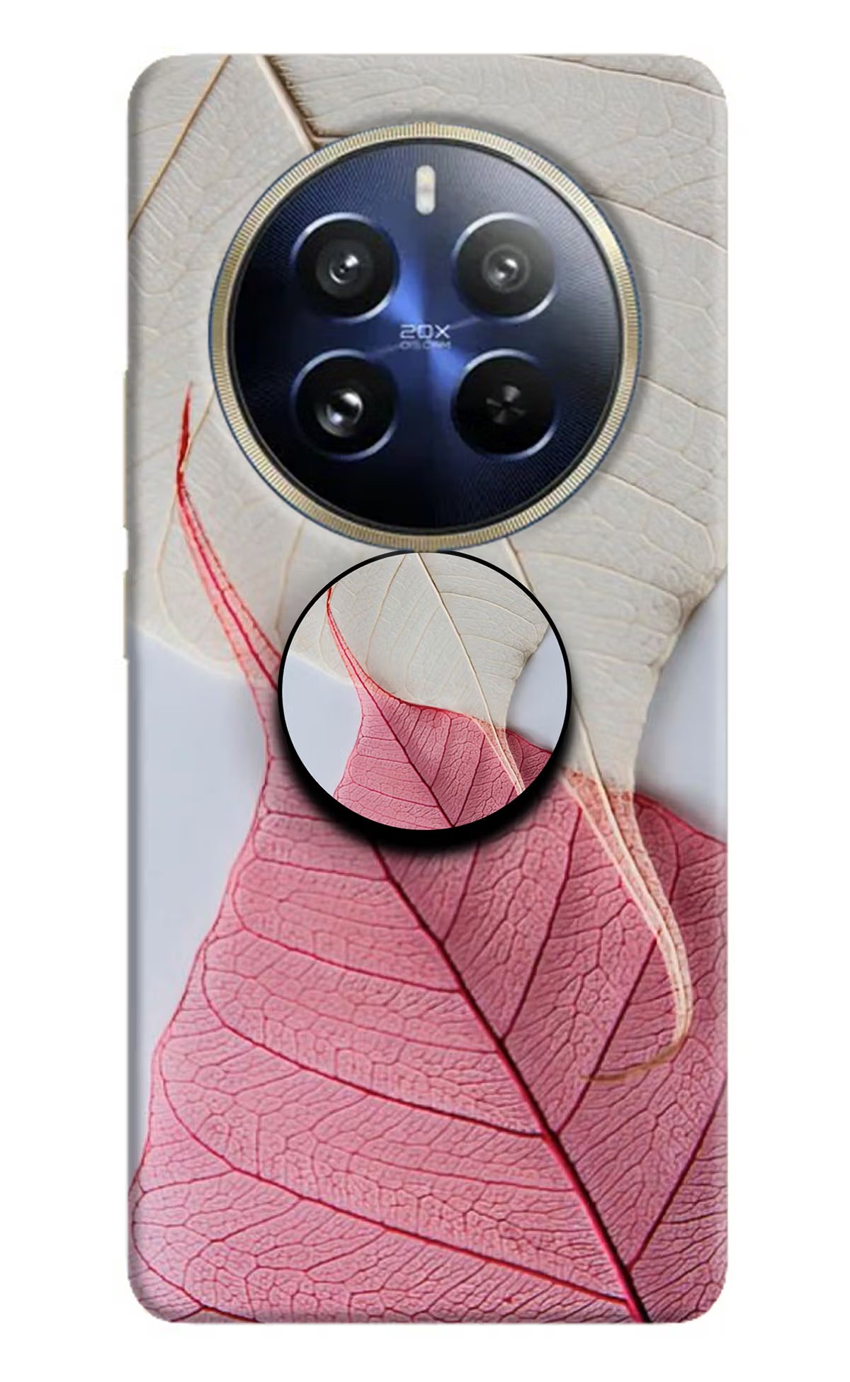 White Pink Leaf Realme P1 Pro 5G Pop Case by Casekaro