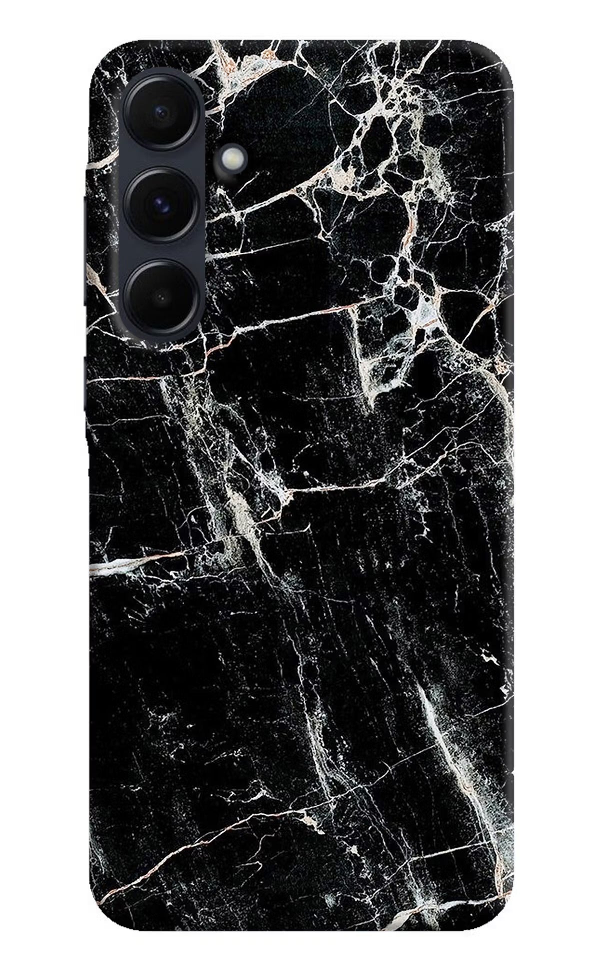 Black Marble Texture Samsung A35 5G Hard Case Back Cover by Casekaro