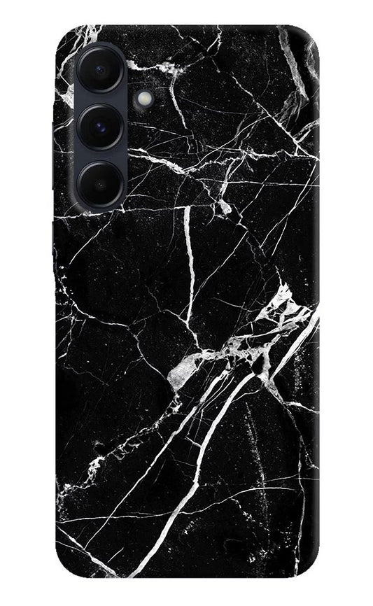 Black Marble Pattern Samsung A35 5G Hard Case Back Cover by Casekaro