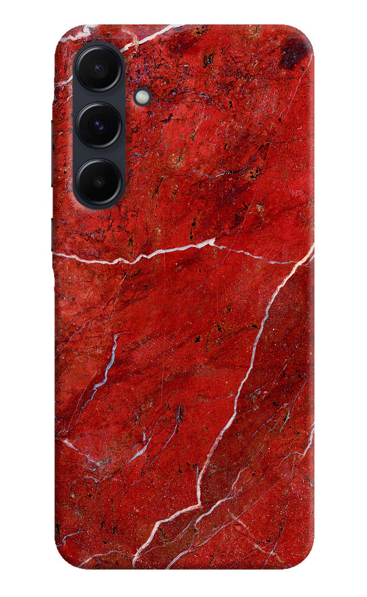 Red Marble Design Samsung A35 5G Hard Case Back Cover by Casekaro