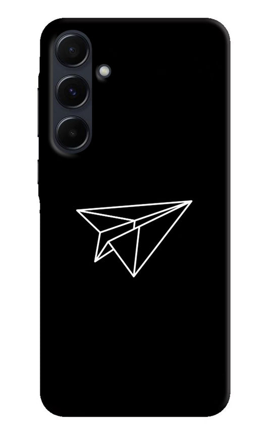 Paper Plane White Samsung A35 5G Hard Case Back Cover by Casekaro