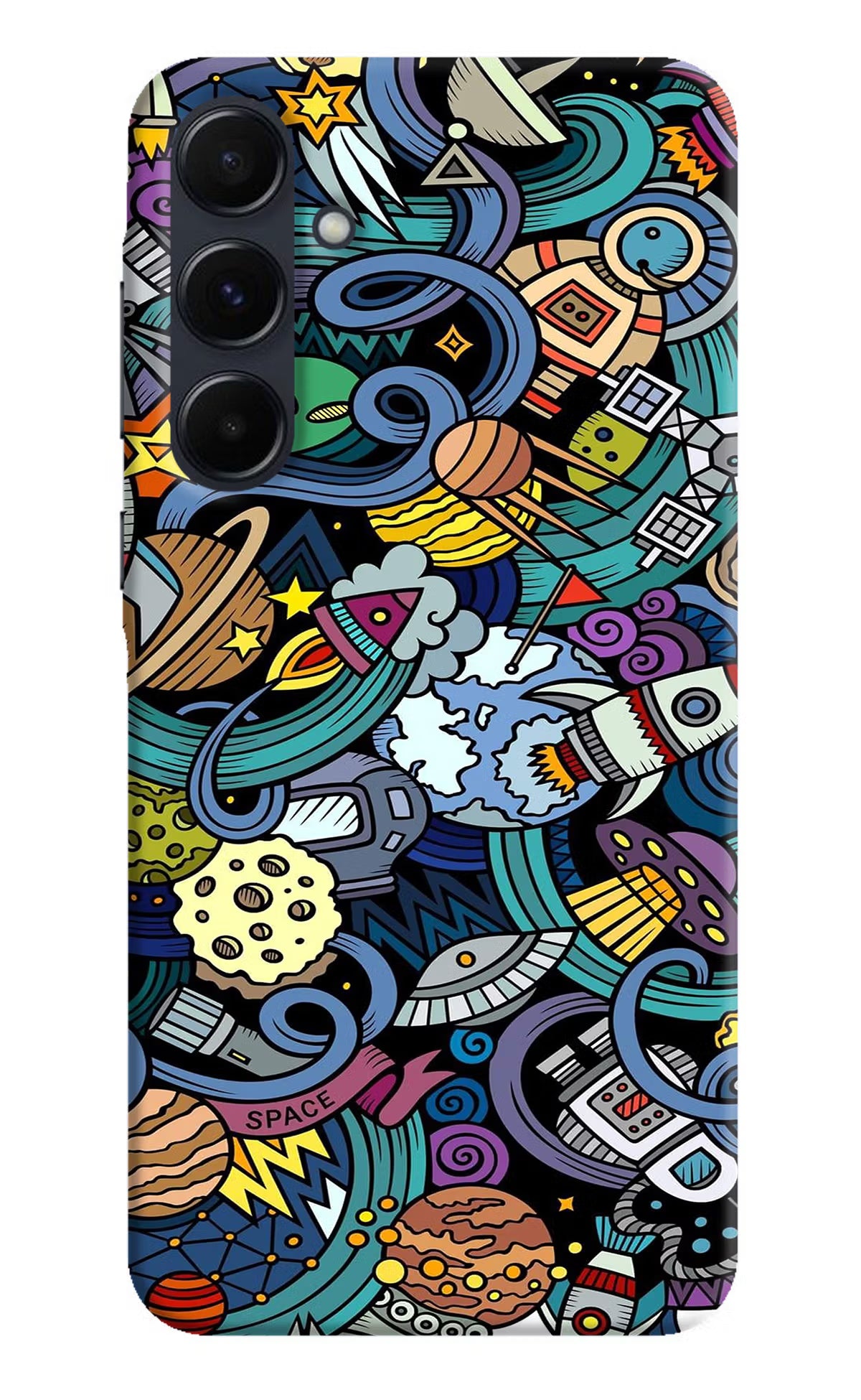 Space Abstract Samsung A35 5G Hard Case Back Cover by Casekaro