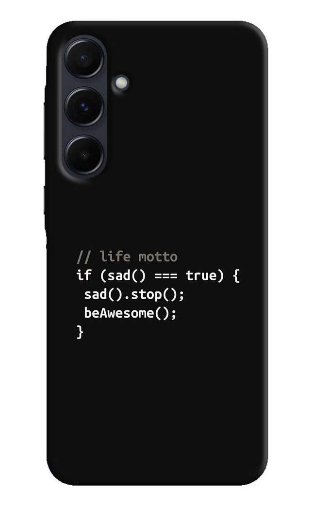 Life Motto Code Samsung A35 5G Hard Case Back Cover by Casekaro