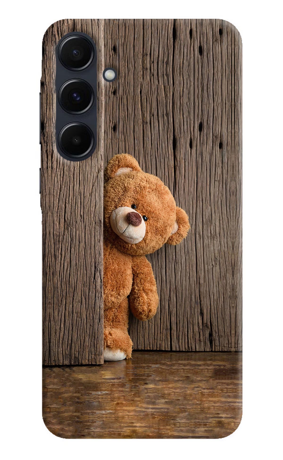 Teddy Wooden Samsung A35 5G Hard Case Back Cover by Casekaro